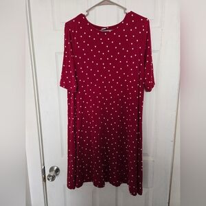 Old Navy‎ Burgundy Polka Dot Long Sleeve Dress